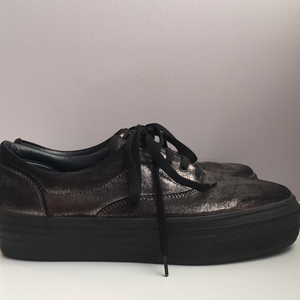 Platform Metallic Sneakers